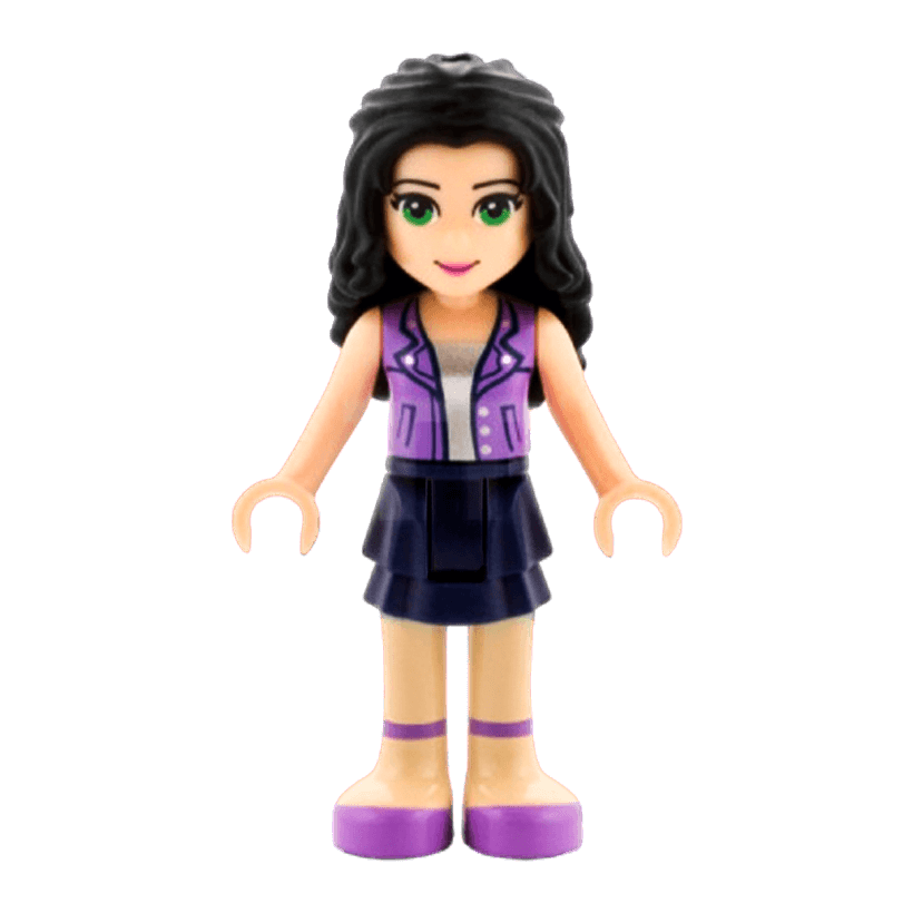 Фігурка Lego Girl Emma Dark Blue Layered Skirt Medium Lavender Vest Friends frnd121 1 Б/У - Retromagaz
