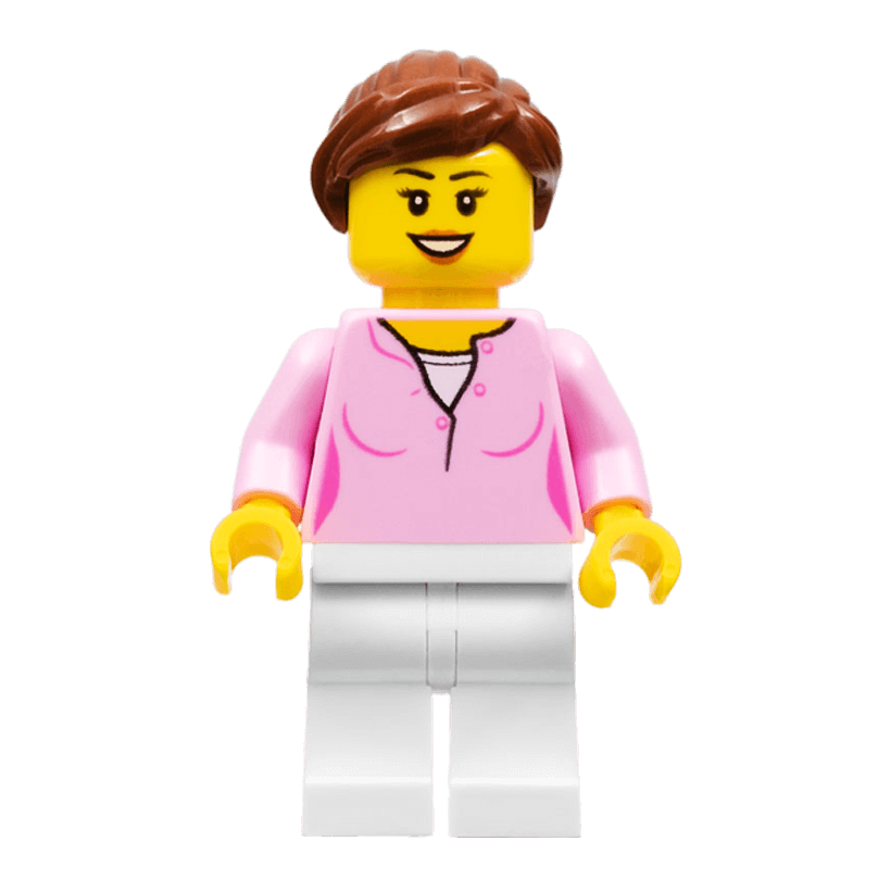 Фігурка Lego People 973pb3165 Female with Reddish Brown Ponytail City LLP021 1 Б/У - Retromagaz