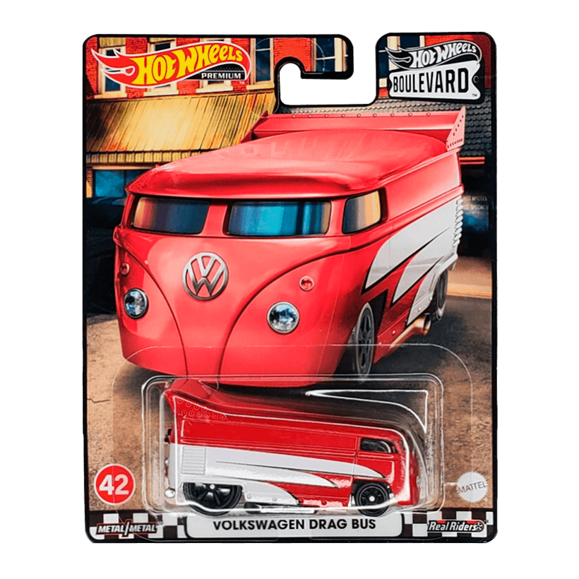 Машинка Premium Hot Wheels Volkswagen Drag Bus Boulevard 1:64 HCR15 Red - Retromagaz