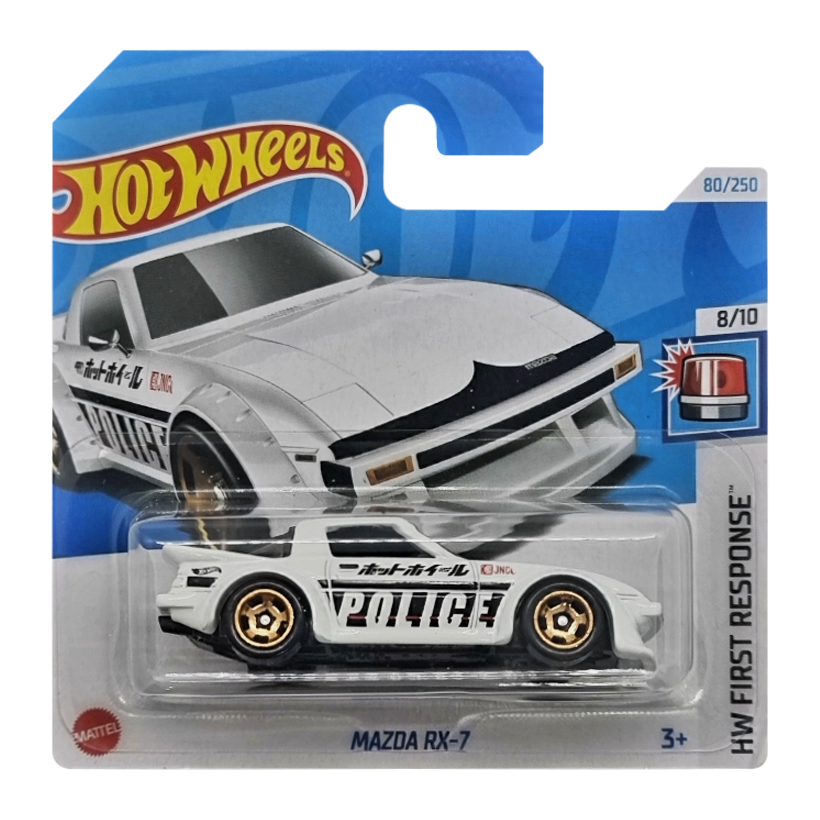 Машинка Базова Hot Wheels Mazda RX-7 Police First Response 1:64 HTB62 White - Retromagaz