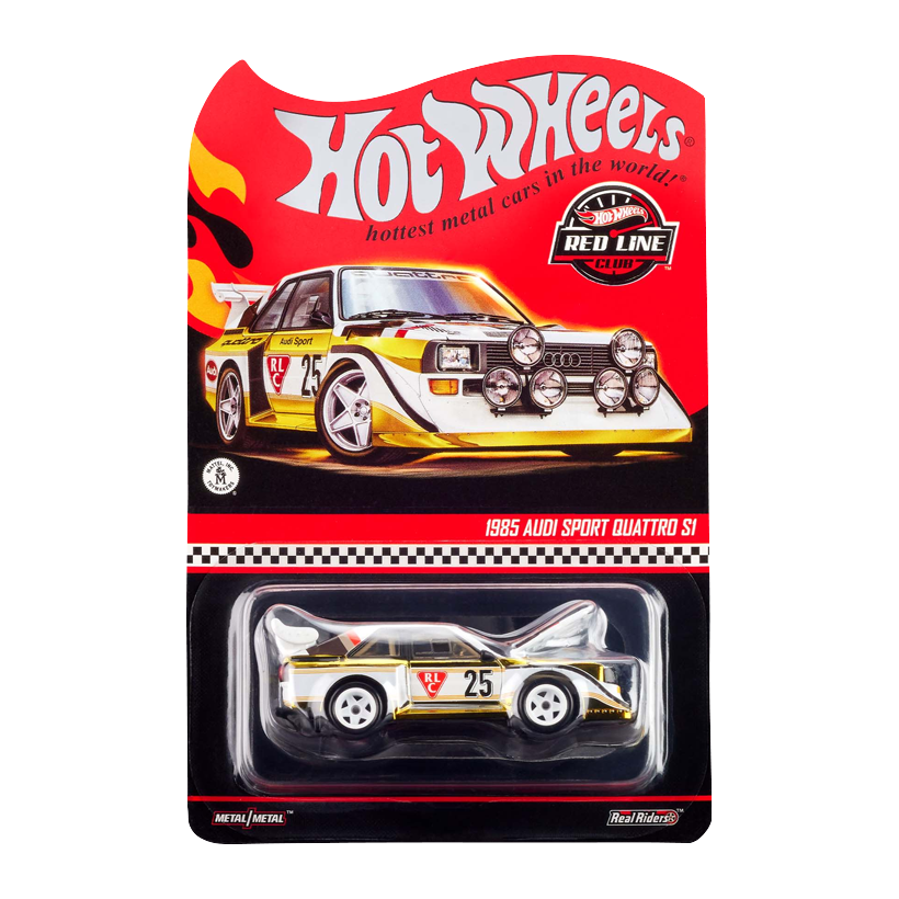 Машинка Premium Hot Wheels 1985 Audi Sport quattro S1 Red Line Club RLC 1:64 HWF08 Yellow - Retromagaz