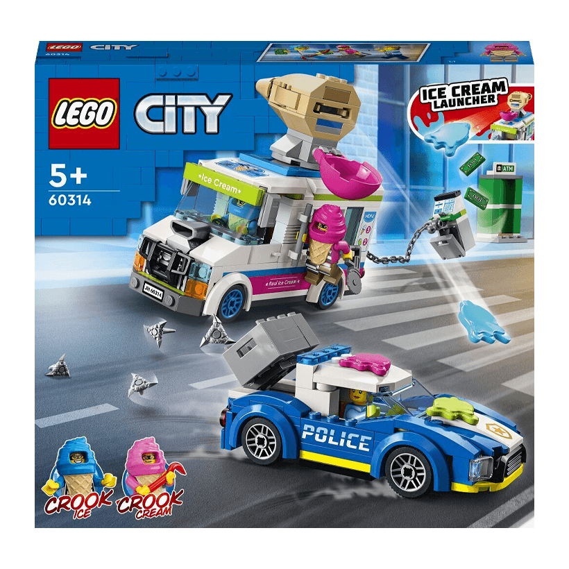 Конструктор Lego Погоня Поліції за Вантажівкою з Морозивом City 60314 Новий - Retromagaz