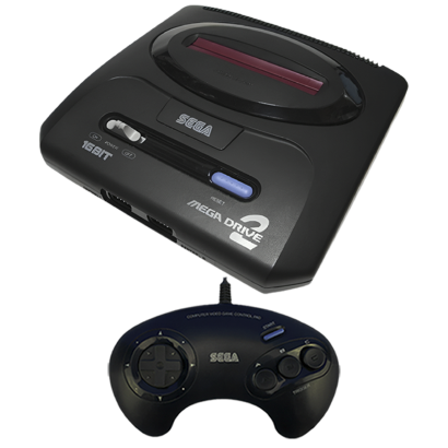 Набір Консоль Sega Mega Drive 2 HAA-2502 Black Б/У  + Геймпад Дротовий Blue - Retromagaz