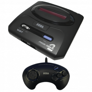 Набор Консоль Sega Mega Drive 2 HAA-2502 Black Б/У  + Геймпад Проводной Blue