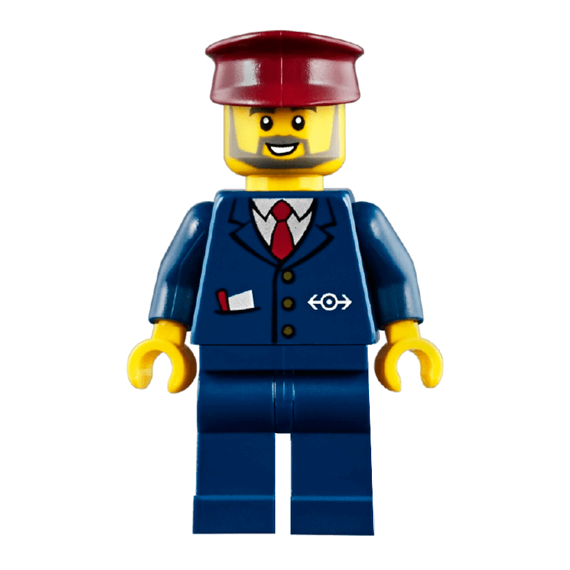 Фигурка Lego Train 973pb0320 Dark Blue Suit with Train Logo City trn248 Б/У - Retromagaz