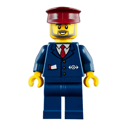 Фігурка Lego 973pb0320 Dark Blue Suit with Train Logo City Train trn248 Б/У - Retromagaz