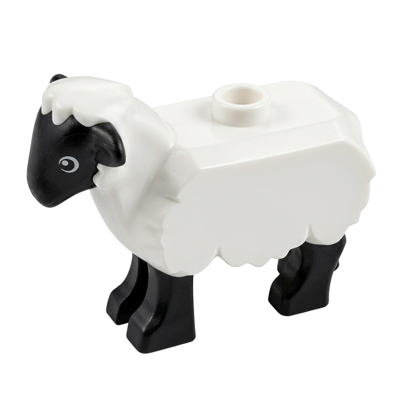 Фигурка Lego Земля Sheep with Molded Black Head Animals 74188pb01 6342625 6528907 White Б/У - Retromagaz
