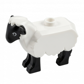 Фігурка Lego Земля Sheep with Molded Black Head Animals 74188pb01 6342625 6528907 White Б/У - Retromagaz