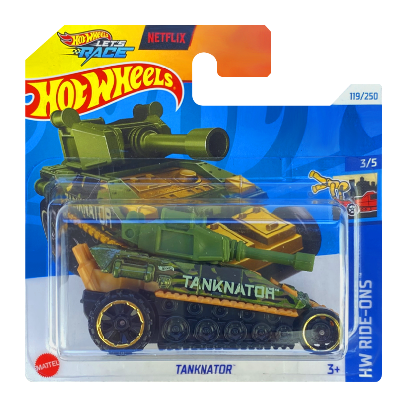 Машинка Базова Hot Wheels Tanknator Netflix Ride-Ons 1:64 HTC39 Green - Retromagaz