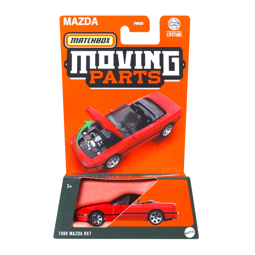 Тематична Машинка Matchbox 1988 Mazda RX7 Moving Parts 1:64 FWD28/HVN06 Red - Retromagaz