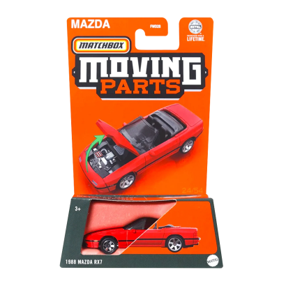 Тематична Машинка Matchbox 1988 Mazda RX7 Moving Parts 1:64 FWD28/HVN06 Red - Retromagaz