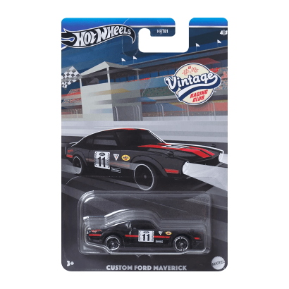 Тематична Машинка Hot Wheels Custom Ford Maverick Vintage Racing Club 1:64 HRT81/HRV09 Black - Retromagaz