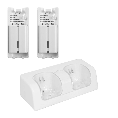 Зарядное Устройство RMC Wii Dual-Seat Charger + 2 Аккумуляторы White 0.5m Новый - Retromagaz