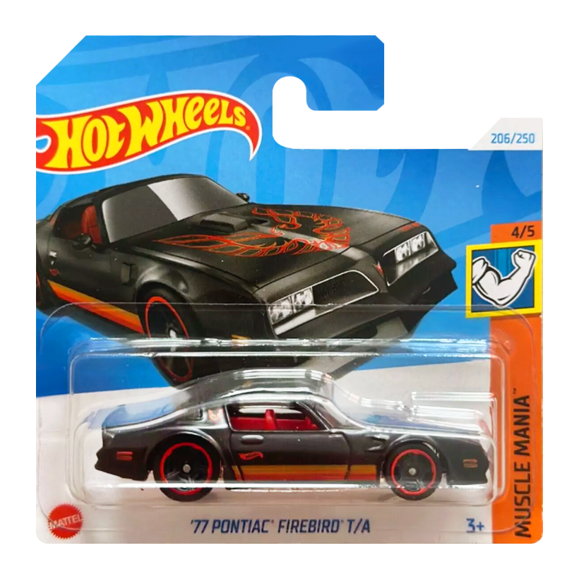 Машинка Базова Hot Wheels '77 Pontiac Firebird T/A Muscle Mania 1:64 HTC60 Black - Retromagaz