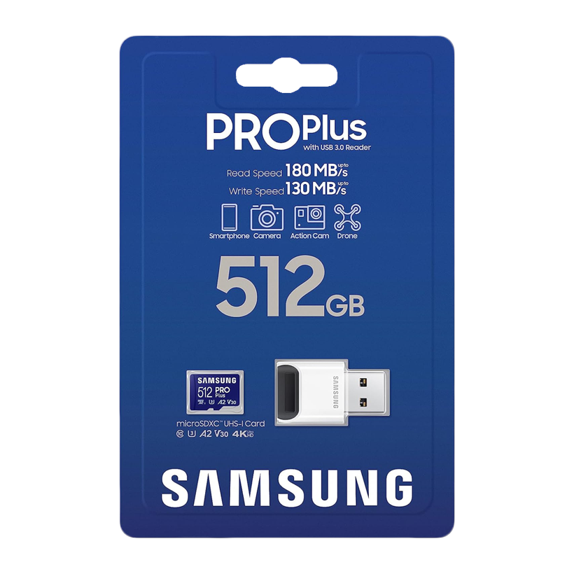 Карта Памяти Samsung Pro Plus UHS-I U3 V30 A2 + Reader 512GB - Retromagaz