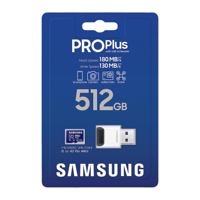 Карта Пам'яті Samsung Pro Plus UHS-I U3 V30 A2 + Reader 512GB - Retromagaz