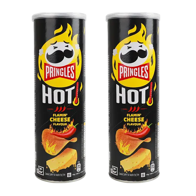 Набор Чипсы 2шт Pringles Flame Cheese & Chili Extra Hot 160g - Retromagaz