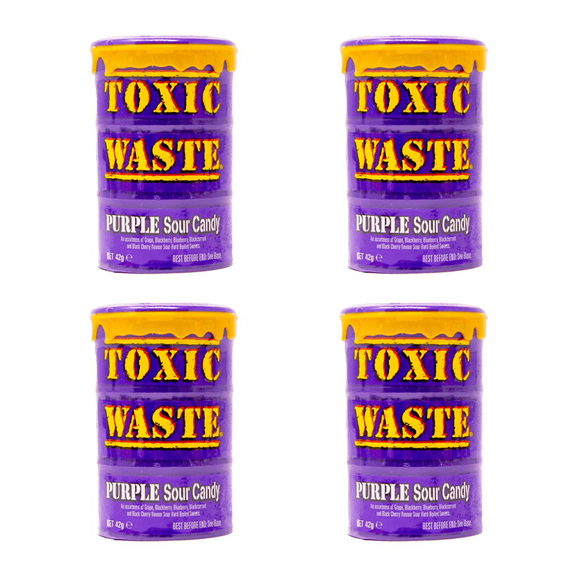 Набор Конфеты 4шт Toxic Waste Purple Sour Candy 42g - Retromagaz