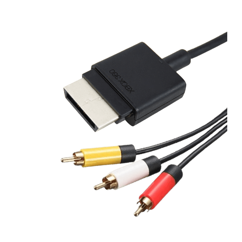 Кабель Microsoft Xbox 360 FAT S 3RCA - AV Multi Out Black 2m Б/У - Retromagaz