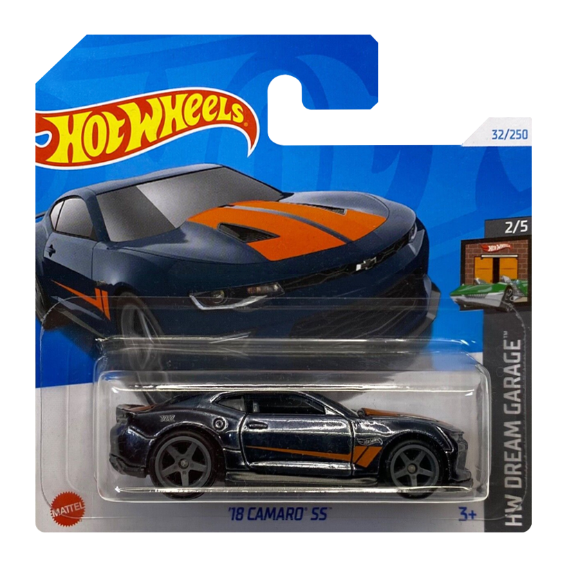 Машинка Базова Hot Wheels '18 Camaro SS Super Treasure Hunt STH Dream Garage 1:64 HTF31 Black - Retromagaz