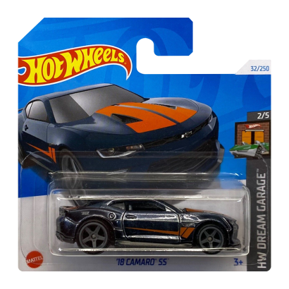Машинка Базова Hot Wheels '18 Camaro SS Super Treasure Hunt STH Dream Garage 1:64 HTF31 Black - Retromagaz