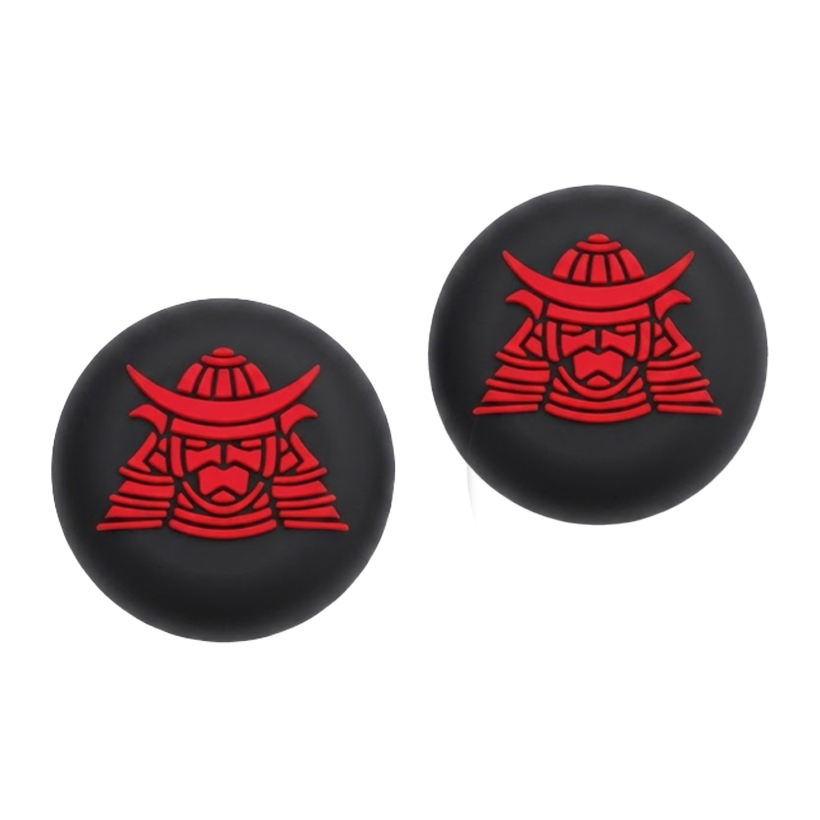 Накладки на Стіки 2шт RMC Ghost of Tsushima Samurai PlayStation 5 4 3 2 1 Xbox Series One 360 Switch 2 Black Red - Retromagaz