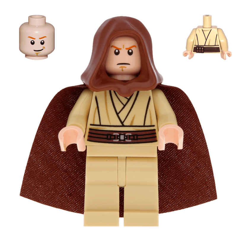 Фигурка Lego Star Wars Джедай Obi-Wan Kenobi Young with Hood and Cape Tan Legs Smile sw0329 1 Б/У Нормальный - Retromagaz