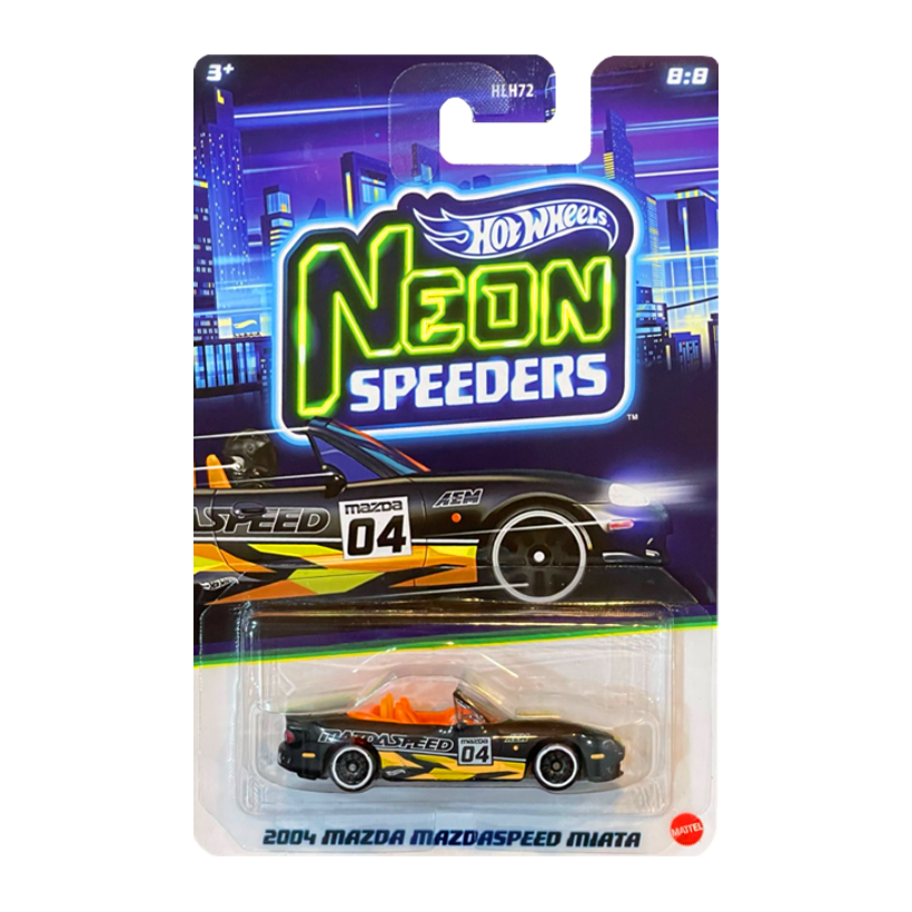 Тематическая Машинка Hot Wheels 2004 Mazda Mazdaspeed Miata Neon Speeders 1:64 JKY08 Black - Retromagaz