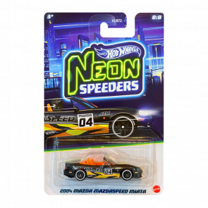 Тематическая Машинка Hot Wheels 2004 Mazda Mazdaspeed Miata Neon Speeders 1:64 JKY08 Black - Retromagaz