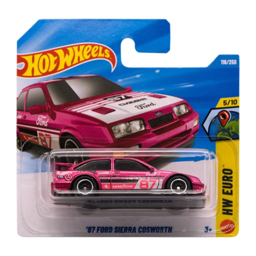 Машинка Базовая Hot Wheels '87 Ford Sierra Cosworth Super Treasure Hunt STH HW Euro 1:64 JJM19 Pink - Retromagaz