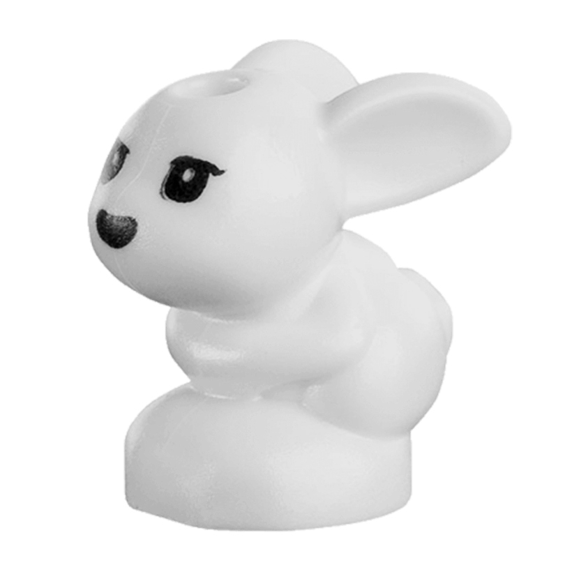 Фигурка Lego Земля Bunny Rabbit Friends Baby Black Eyes and Nose Pattern Animals 18852pb01 1 6099712 White Б/У - Retromagaz