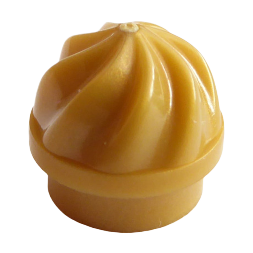 Еда 10шт Lego Plate Round 1 x 1 with Vertical Swirl Twist 15470 6050916 Pearl Gold Б/У - Retromagaz