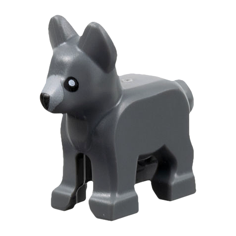 Фігурка Lego Земля Dog Alsatian German Shepherd Puppy Animals 2889pb02 6483299 Dark Bluish Grey Б/У - Retromagaz