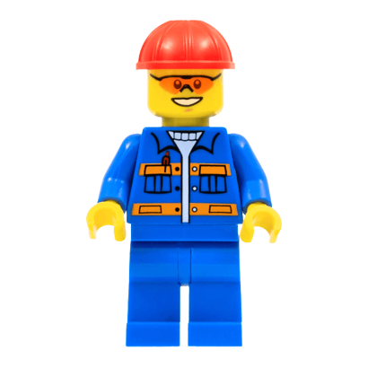 Фигурка Lego 973pb0551 Blue Jacket with Pockets and Orange Stripes City Construction con010 1 Б/У - Retromagaz