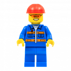 Фигурка Lego 973pb0551 Blue Jacket with Pockets and Orange Stripes City Construction con010 1 Б/У