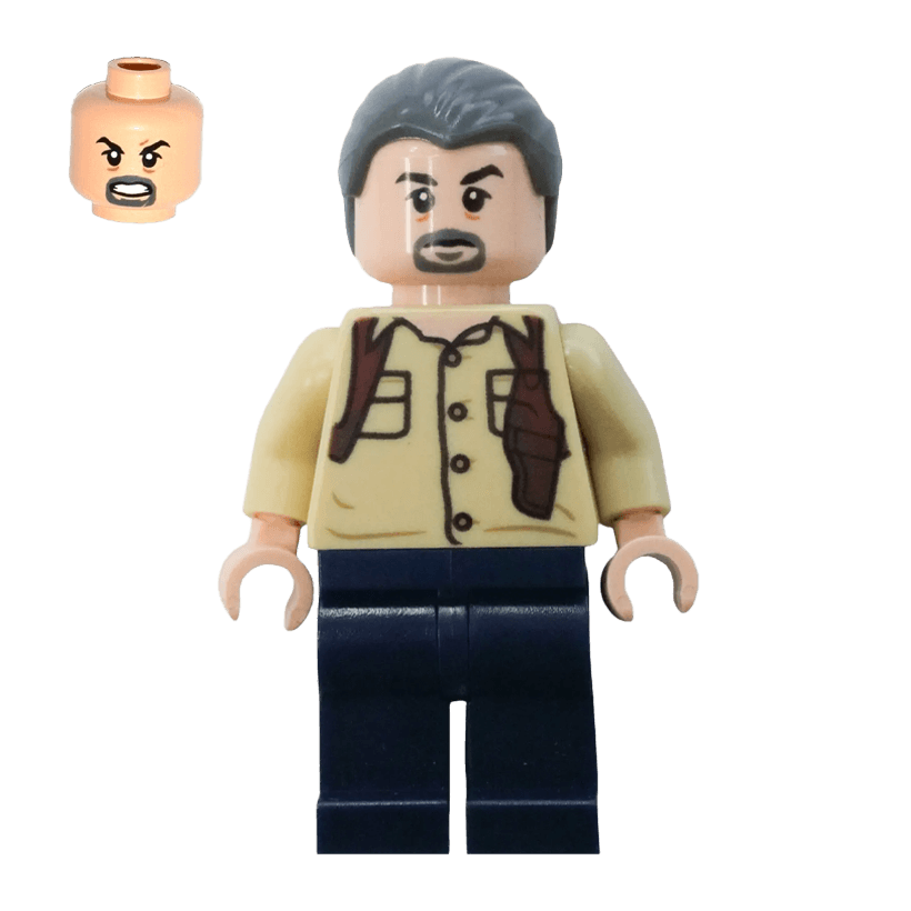 Фигурка Lego Jurassic World Vic Hoskins Dark Bluish Gray Hair Films jw008 Б/У - Retromagaz