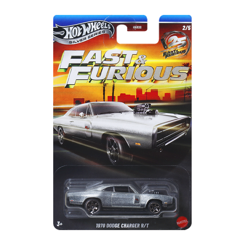 Тематическая Машинка Hot Wheels 1970 Dodge Charger R/T Fast & Furious 1:64 JKX21 Zamac - Retromagaz