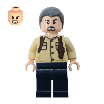 Фигурка Lego Jurassic World Vic Hoskins Dark Bluish Gray Hair Films jw008 Б/У - Retromagaz