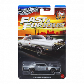 Тематическая Машинка Hot Wheels 1970 Dodge Charger R/T Fast & Furious 1:64 JKX21 Zamac - Retromagaz