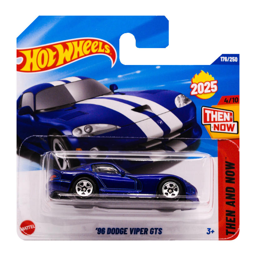 Машинка Базова Hot Wheels '96 Dodge Viper GTS Then and Now 1:64 HYW50 Blue - Retromagaz