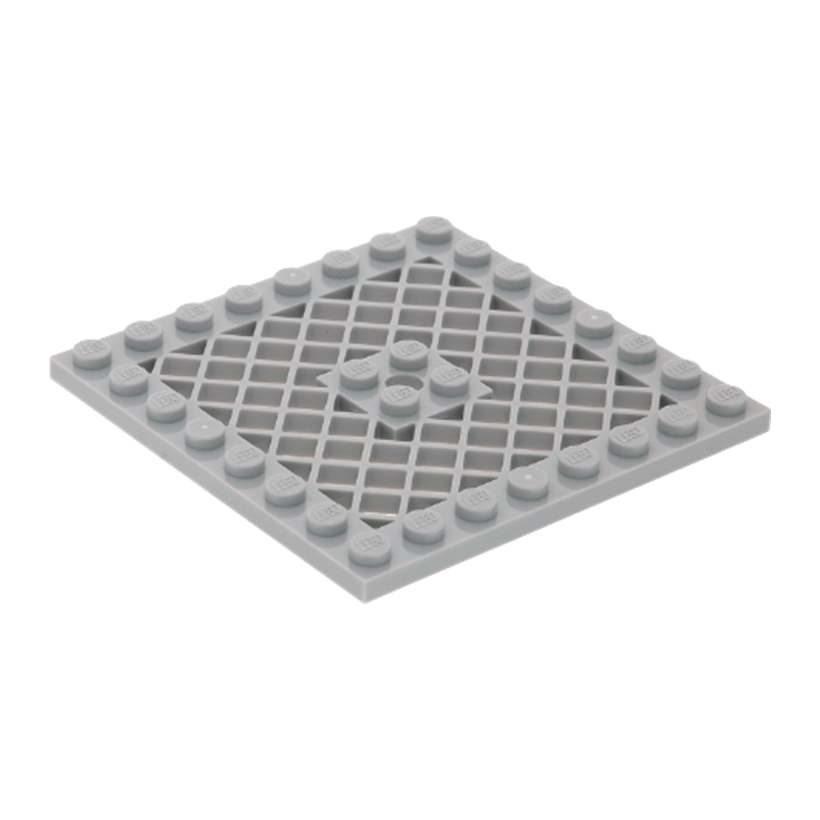 Пластина 4шт Lego Модифікована 10 x 10 Light Bluish Grey Б/У - Retromagaz