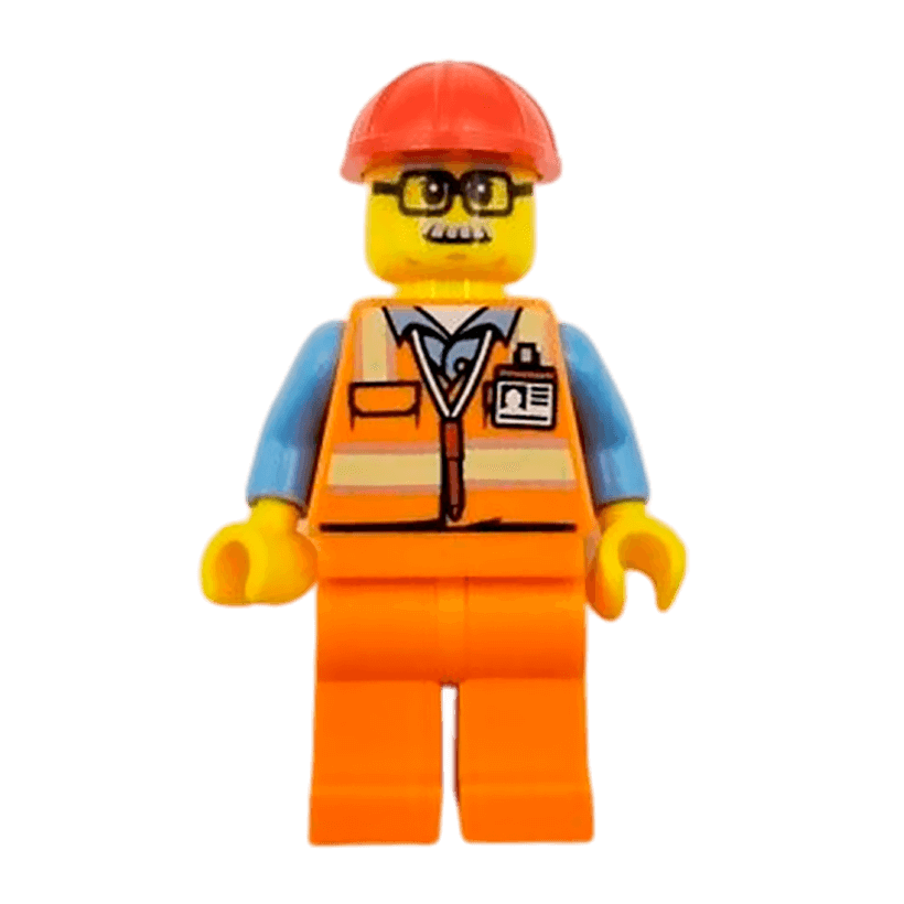 Lego Фигурка City Construction Worker Строитель 4 twn346 1 Ориг Б/У О - Retromagaz