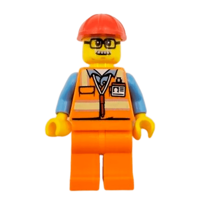 Lego Фигурка City Construction Worker Строитель 4 twn346 1 Ориг Б/У О - Retromagaz
