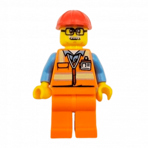 Lego Фигурка City Construction Worker Строитель 4 twn346 1 Ориг Б/У О