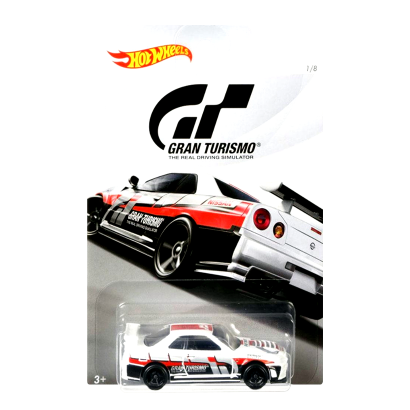 Тематическая Машинка Hot Wheels Nissan Skyline GT-R (R34) Gran Turismo 1:64 FKF27 White - Retromagaz