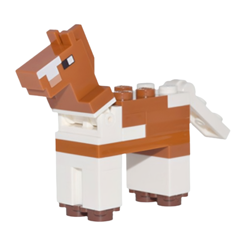Фигурка Lego Minecraft Horse Dark Orange White Spots on Nose Brick Built Games minehorse01 Б/У - Retromagaz