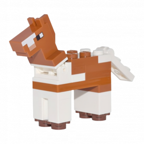 Фигурка Lego Minecraft Horse Dark Orange White Spots on Nose Brick Built Games minehorse01 Б/У