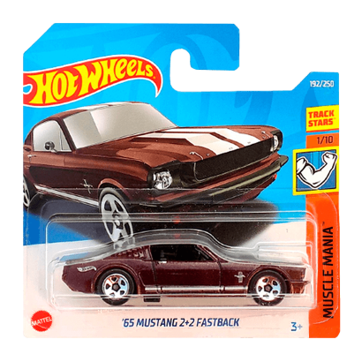 Машинка Базовая Hot Wheels '65 Mustang 2+2 Fastback Muscle Mania 1:64 HCX81 Dark Red - Retromagaz