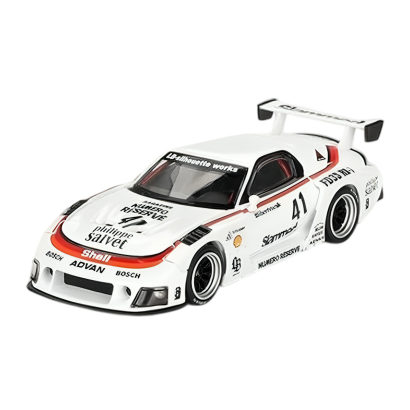 Машинка Premium MINI GT Mazda RX-7 LB-Super Silhouette #41 1:64 MGT00773-CH White - Retromagaz