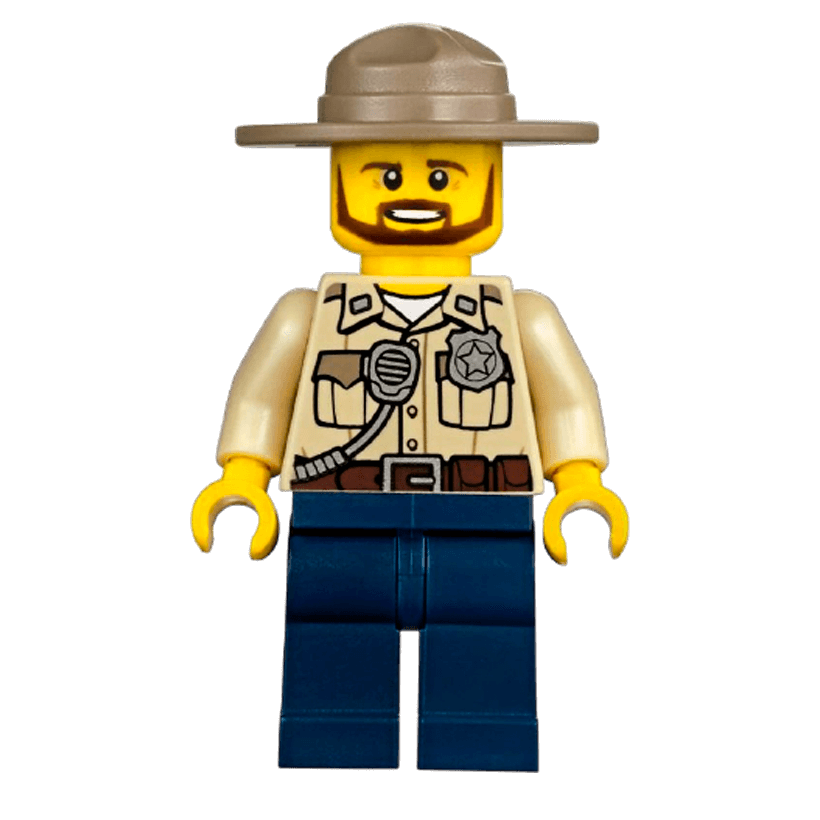 Фігурка Lego Police 973pb1904 Swamp Officer Shirt Dark Tan Hat City cty0517 Б/У - Retromagaz
